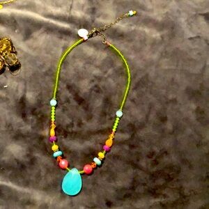 Multi color crystal necklace